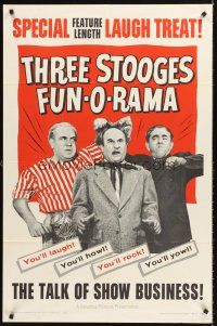 4z873 THREE STOOGES FUN-O-RAMA 1sh '59 Moe Howard, Larry Fine & Joe Besser!