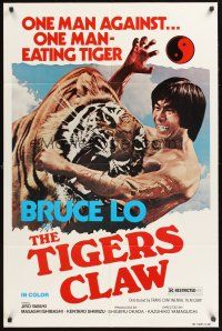 4z882 TIGERS CLAW 1sh '78 Bruce Lo, wild image of man fighting tiger!