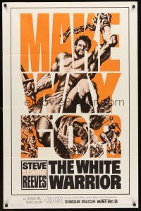 4z964 WHITE WARRIOR 1sh '61 Agi Murad il diavolo bianco, cool art of chained Steve Hercules Reeves!