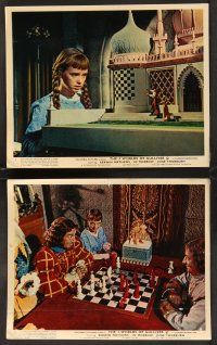 5a280 3 WORLDS OF GULLIVER 2 color English FOH LCs '60 Ray Harryhausen fantasy classic, FX images!