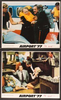 5a253 AIRPORT '77 4 8x10 mini LCs '77 Lee Grant, Jack Lemmon, Olivia de Havilland, Gil Gerard