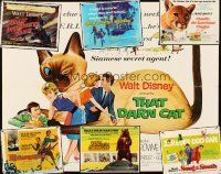 5b013 LOT OF 7 FOLDED DISNEY HALF-SHEETS '70s That Darn Cat, Escape to Witch Mountain & more!