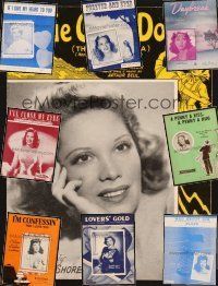5b034 LOT OF 9 DINAH SHORE SHEET MUSIC '40s-50s lots of songs by the great singer!