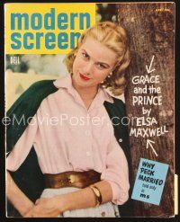 5b136 MODERN SCREEN magazine April 1956 portrait of beautiful Grace Kelly by Howell Conant!