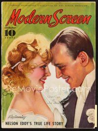 5b132 MODERN SCREEN magazine October 1935 art of Ginger Rogers & Fred Astaire by Earl Christy!