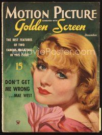 5b137 MOTION PICTURE magazine December 1934 artwork of pretty Constance Bennett by Marland Stone!