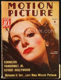5b140 MOTION PICTURE magazine March 1935 incredible art of beautiful Joan Crawford by Morr Kusnet!
