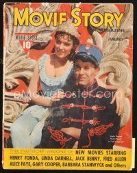 5b145 MOVIE STORY magazine January 1941 portrait of Linda Darnell & Henry Fonda in Chad Hanna!
