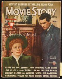 5b150 MOVIE STORY magazine June 1941 portrait of Cary Grant & Joan Fontaine in Suspicion!
