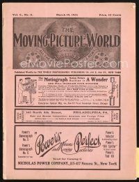 5b077 MOVING PICTURE WORLD exhibitor magazine March 19, 1910 cool ads for 100 year old movies!