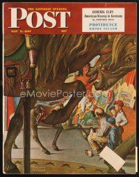 5b162 SATURDAY EVENING POST magazine May 3, 1947 cool merry-go-round art by Norman Rockwell!