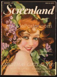 5b106 SCREENLAND magazine December 1928 sexy artwork of Nancy Carroll by Georgia Warren!