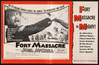 5b355 FORT MASSACRE pressbook '58 Joel McCrea & Forrest Tucker fight the fierce Apache!