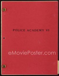 5b313 POLICE ACADEMY 6 revised second draft script September 16, 1988, screenplay by Curwick!