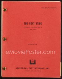 5b318 STING 2 final draft script October 30, 1981, screenplay by David S. Ward, great working title!