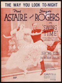 5b277 SWING TIME sheet music '36 Fred Astaire & Ginger Rogers, The Way You Look To-Night!