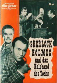 5b236 SHERLOCK HOLMES & THE DEADLY NECKLACE German program '62 Christopher Lee, different images!