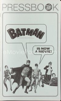 5b333 BATMAN pressbook '66 DC Comics, great image of Adam West & Burt Ward w/villains!