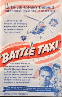 5b334 BATTLE TAXI pressbook '55 Sterling Hayden, Arthur Franz, helicopter rescue!