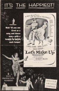 5b384 LET'S MAKE UP pressbook '56 Errol Flynn dances with Anna Neagle, it's the happiest!