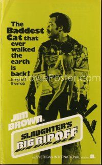 5b412 SLAUGHTER'S BIG RIPOFF pressbook '73 the mob put the finger on baddest cat Jim Brown!