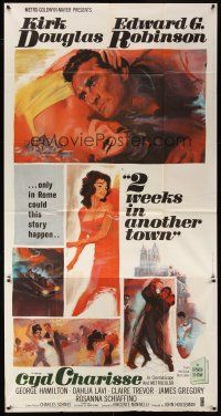 5c547 2 WEEKS IN ANOTHER TOWN 3sh '62 cool art of Kirk Douglas & sexy Cyd Charisse by Bart Doe!