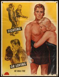 5c563 CHAMPION INCOMPLETE 3sh '49 art of boxer Kirk Douglas with Marilyn Maxwell, boxing classic!