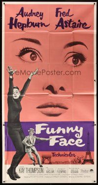 5c583 FUNNY FACE 3sh R65 art of Audrey Hepburn close up & full-length + Fred Astaire!