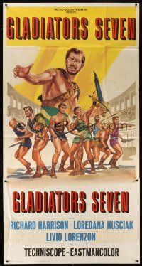 5c591 GLADIATORS SEVEN int'l 3sh '63 art of 7 Spartan warriors who fight with the fury of thousands!