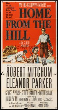 5c605 HOME FROM THE HILL 3sh '60 art of Robert Mitchum, Eleanor Parker & George Peppard!