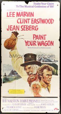 5c673 PAINT YOUR WAGON int'l 3sh '69 art of Clint Eastwood, Lee Marvin & pretty Jean Seberg!