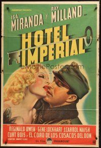 5c428 HOTEL IMPERIAL Argentinean '39 c/u of Ray Milland French kissing beautiful Isa Miranda!