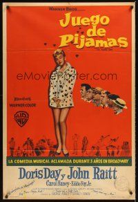 5c477 PAJAMA GAME Argentinean '57 sexy full-length image of Doris Day, who chases boys!
