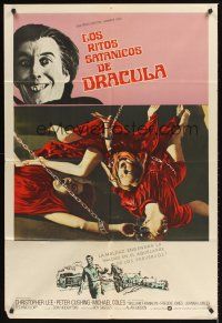 5c499 SATANIC RITES OF DRACULA Argentinean '74 Chris Lee as Count Dracula & his Vampire Bride!