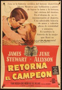 5c510 STRATTON STORY Argentinean '49 romantic image of James Stewart with June Allyson!