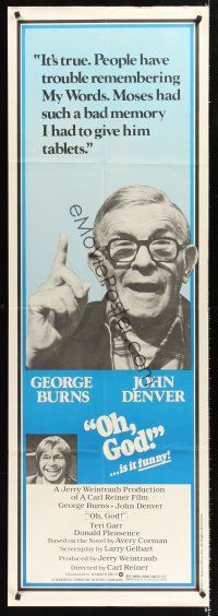 5c032 OH GOD door panel '77 wacky George Burns & John Denver, directed by Carl Reiner!