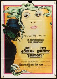 5c246 CHINATOWN Italian 1p R70s art of Jack Nicholson & Faye Dunaway by Jim Pearsall, Roman Polanski