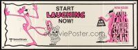 5c063 PINK PANTHER STRIKES AGAIN paper banner '76 Sellers as Clouseau, cool cartoon art!