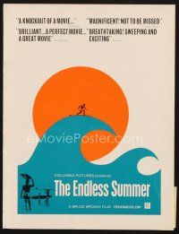 5d368 ENDLESS SUMMER English program '67 Bruce Brown surfing sports classic, great surfing images!