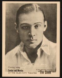 5d041 SHEIK herald '30s cool close-up of Rudolph Valentino, classic!