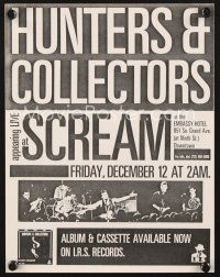 5d197 HUNTERS & COLLECTORS LIVE AT SCREAM concert poster '86 Australian rock 'n' roll in L.A.!