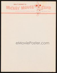 5d157 MICKEY MOUSE CLUB LETTERHEAD letterhead paper '50s art of most famous mouse!