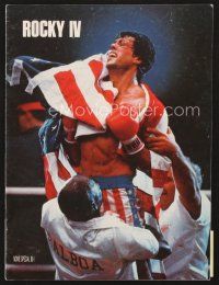 5d097 ROCKY IV program '85 great images of heavyweight champ Sylvester Stallone in boxing ring!