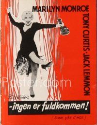 5d372 SOME LIKE IT HOT Danish program '59 sexy Marilyn Monroe with Tony Curtis & Jack Lemmon!