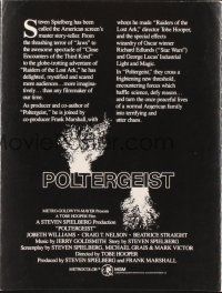 5d294 POLTERGEIST promo brochure '82 Tobe Hooper & Steven Spielberg, the first real ghost story!