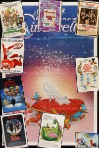 5e009 LOT OF 30 FOLDED DISNEY ONE-SHEETS '70s-90s lots of great cartoon titles & more!