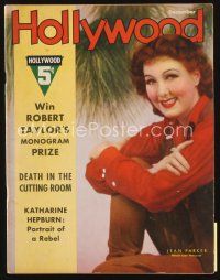 5e082 HOLLYWOOD magazine December 1936 portrait of Jean Parker by Edwin Bower Hesser!