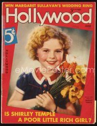 5e076 HOLLYWOOD magazine June 1936 portrait of cute Shirley Temple by Edwin Bower Hesser!