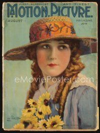 5e127 MOTION PICTURE magazine August 1919 wonderful art of Mary Pickford by Leo Sielke Jr.!