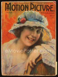 5e126 MOTION PICTURE magazine July 1919 art of pretty smiling Dorothy Phillips by Leo Sielke Jr.!